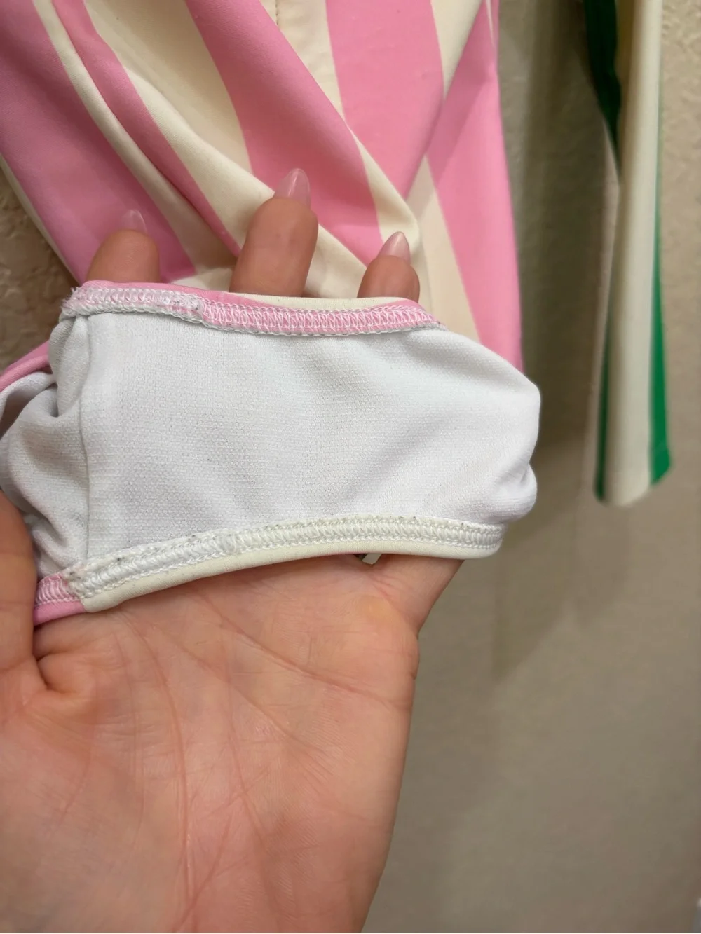 Mini Boden Long-Sleeved Swimsuit Pastel Stripes Sz 5-6Y Coastal Preppy